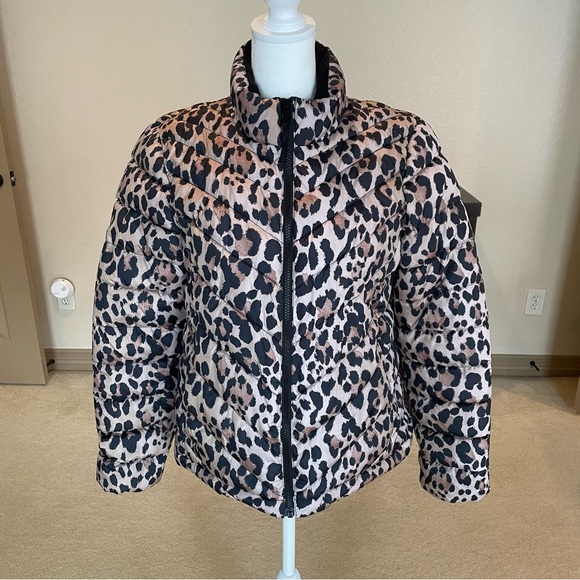 Gap Leopard Puffer Jacket M - Picture 1 of 3